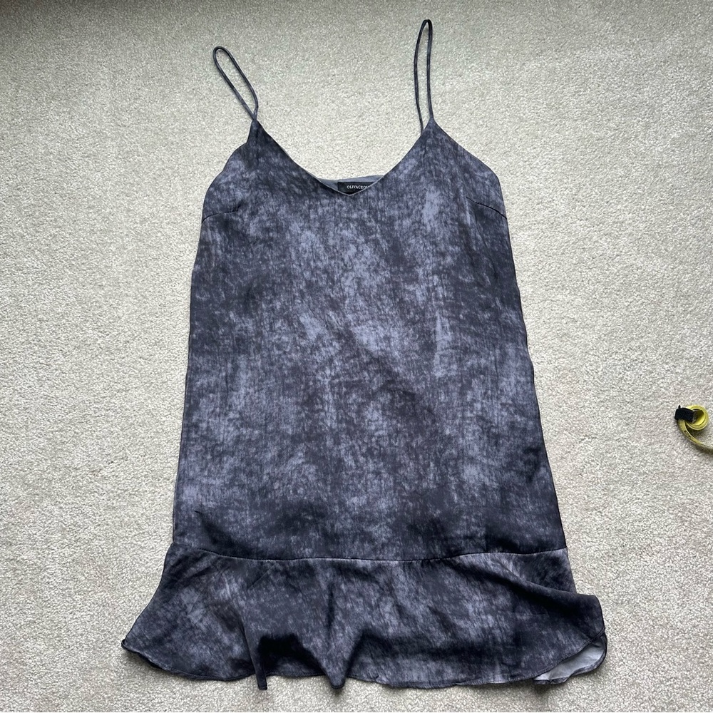 Olivaceous Mini Charcoal Watercolor Slip Dress sized Small